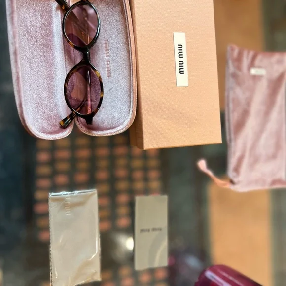 Miu Miu Tortoiseshell Sunglasses with Purple Lenses - Picture 4 of 7